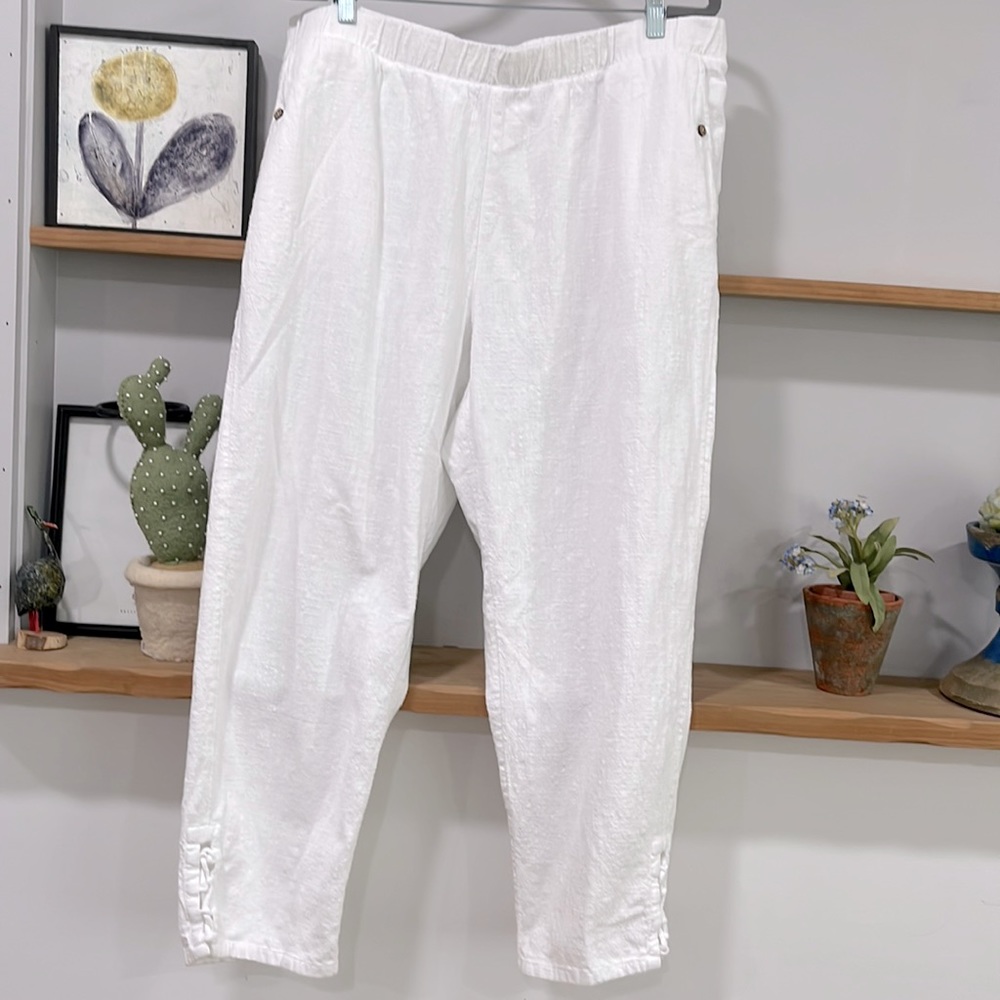 Soft Surroundings Cropped High Rise Relaxed Pants, Size 1X